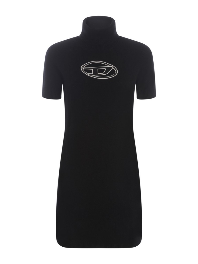 Diesel Robe Courte En Cachemire In Black