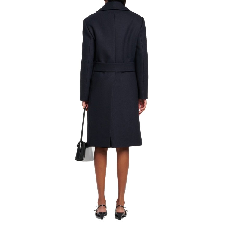 Shop Prada Double-breasted Wool Coat In Black