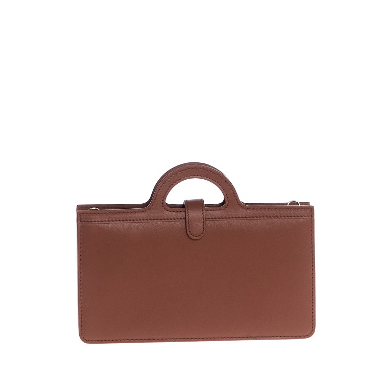 Shop Marni Tropicalia Long Brown Leather Wallet With Chain Strap