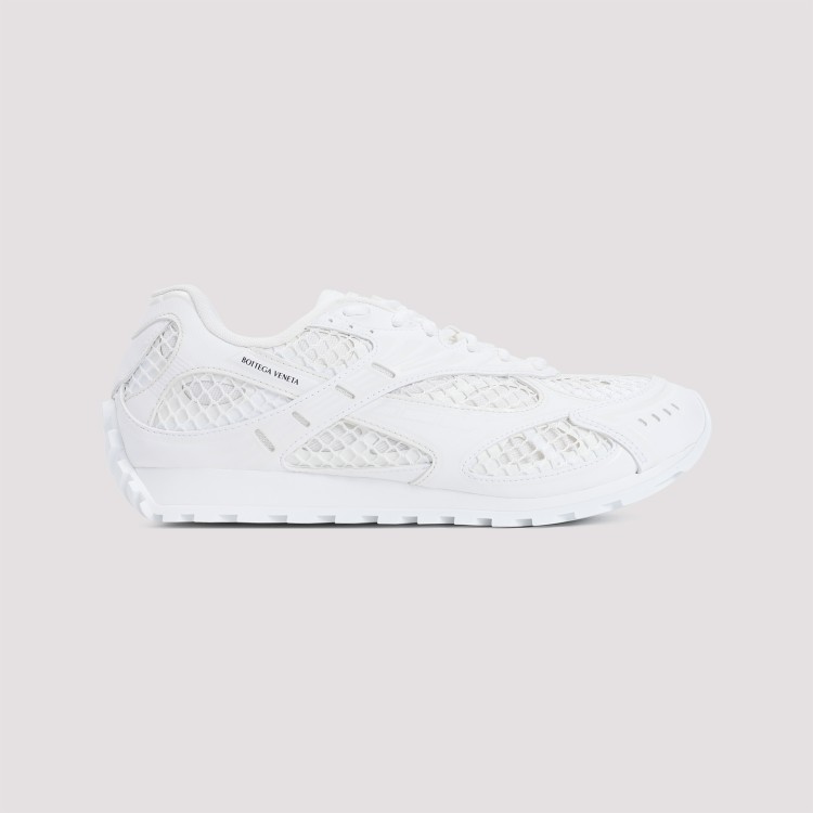 Shop Bottega Veneta White Polyurethane Sneakers