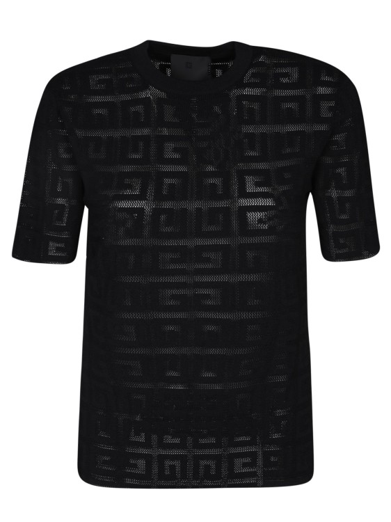 Givenchy Perforated 4g Pattern T-shirt In Black