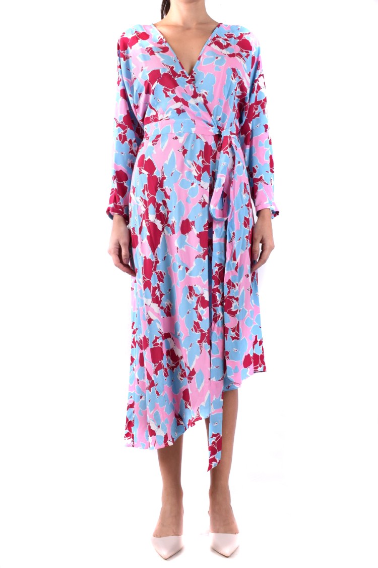 Diane Von Furstenberg Elosie Two Floral Long Sleeve Midi Dress In Multicolor