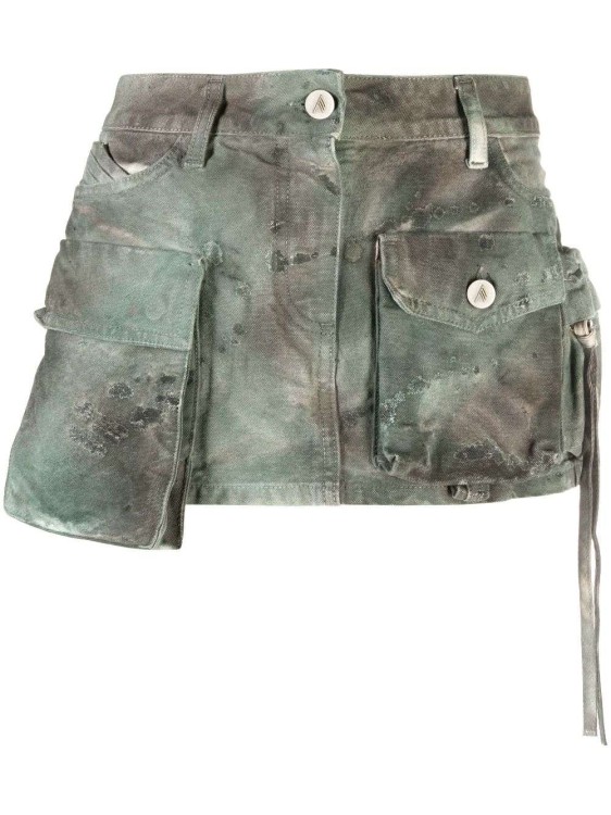 Shop Attico Fay Camouflage-pattern Cargo Miniskirt In Green
