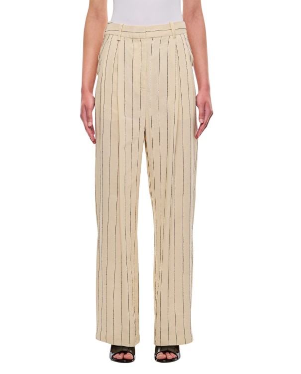 Shop Loulou Studio Pinstriped Pants In Neutrals