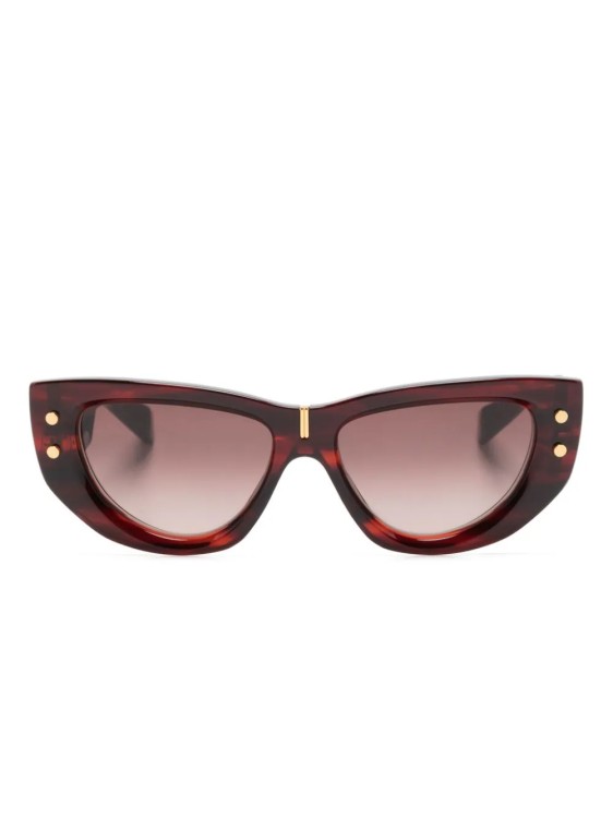 Shop Balmain Red B-muse Sunglasses In Burgundy