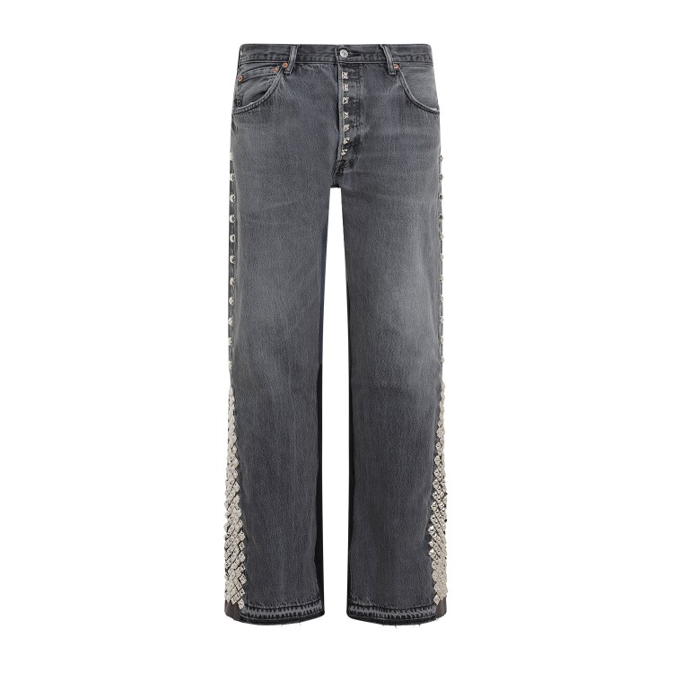 Gallery Dept. Studded La Flare Black Cotton Jeans In Gray
