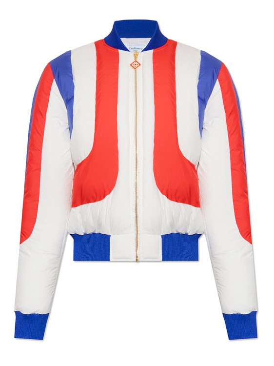 Shop Casablanca Quilted Bomber Jacket In White