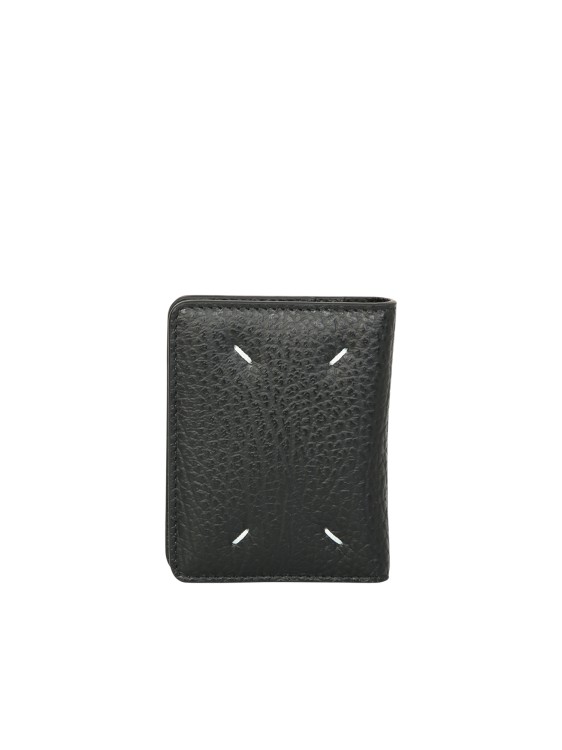 Maison Margiela Soft Leather Black Wallet In Neutrals