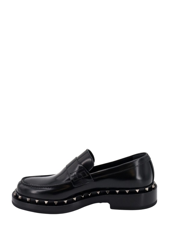 Shop Valentino Leather Loafer With Iconic Studs In Black