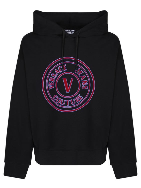 Shop Versace Jeans Couture Frontal Logo Black Hoodie