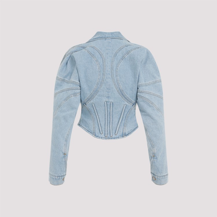 MUGLER MUGLER LIGHT BLUE COTTON JACKET 