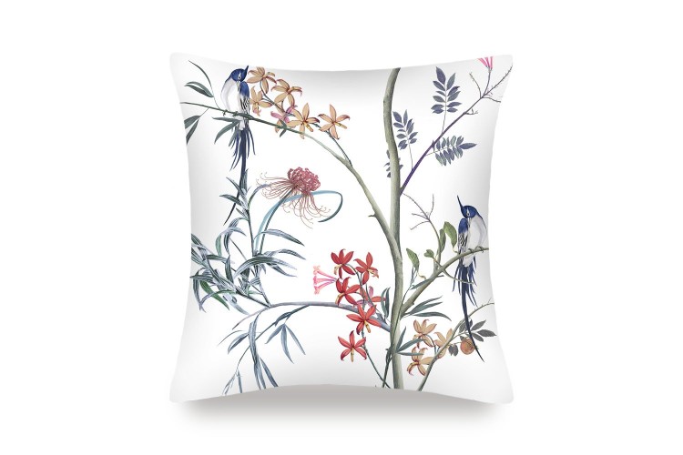 Mayfairsilk Hummingbird Finest Silk Cushion Cover Square In White