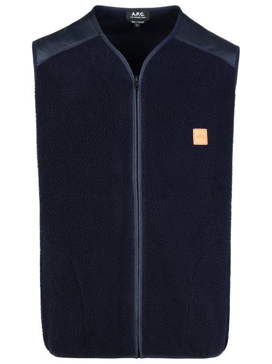 Shop Apc Nate' Navy Polyester Vest In Black