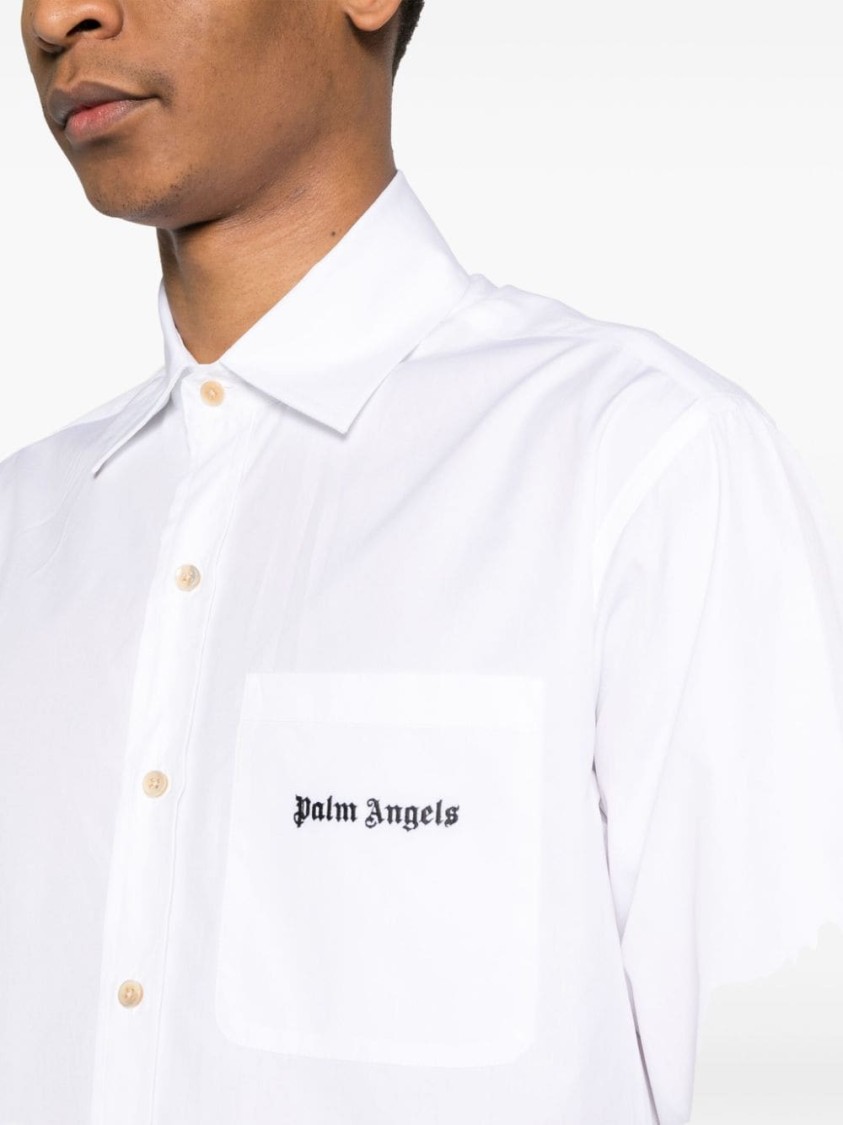 Shop Palm Angels Shirt With Logo In White