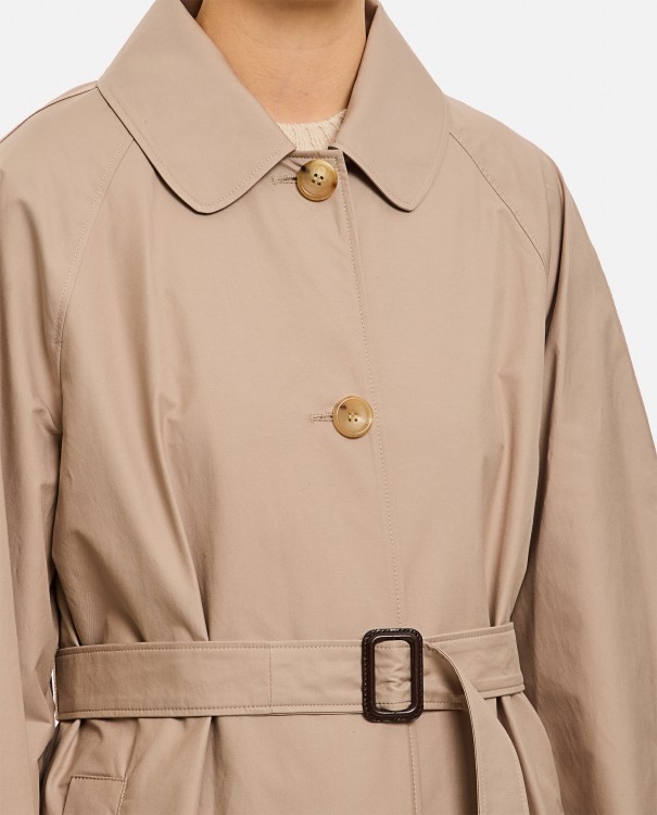 Shop Max Mara Ftrench Single Breasted Coat In Brown