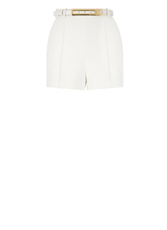 Shop Elisabetta Franchi Crepe Shorts In White