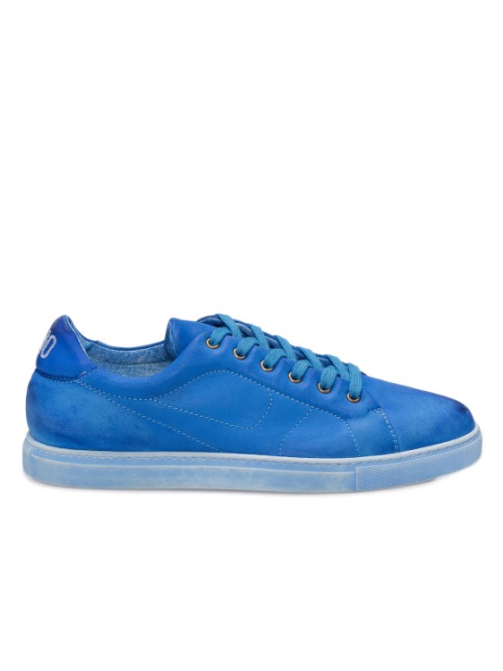 Shop Pantofola D'oro Blue Buffalo Leather Sneakers