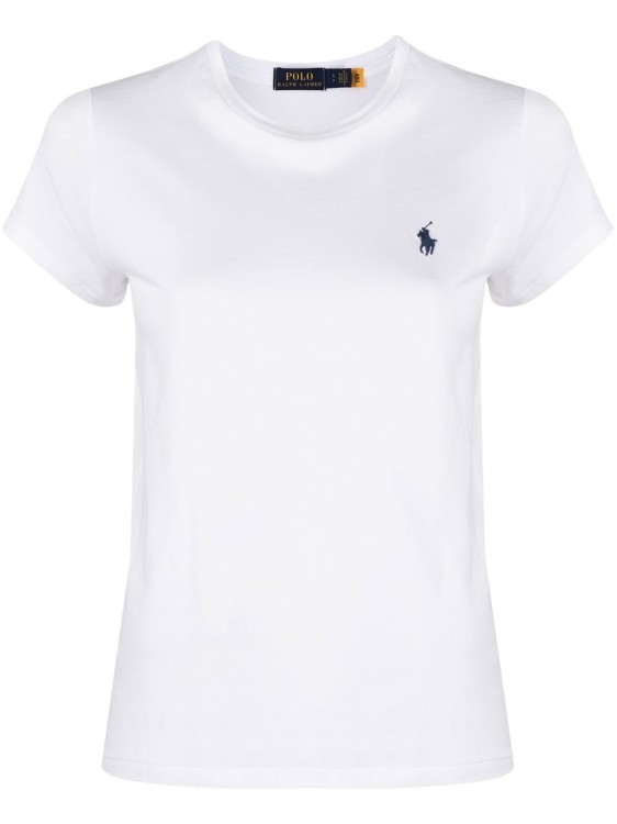 Shop Polo Ralph Lauren Cotton Jersey T-shirt With Crew Neck In White