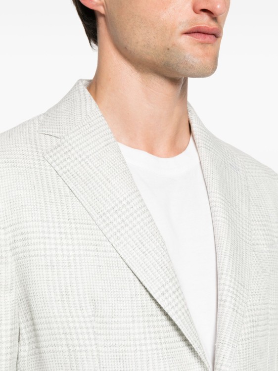 Shop Eleventy Gray Puppytooth Single-breasted Jacket In White
