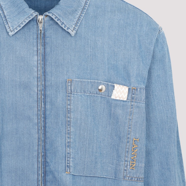 Shop Lanvin Collared Button-up Denim Shirt In Blue