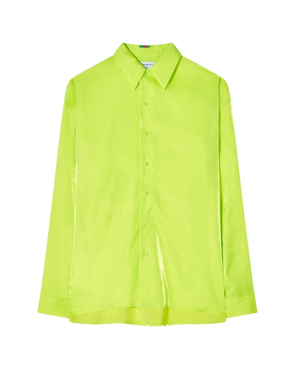 Shop Serena Bute Oversized Cuff Shirt - Neon Yellow