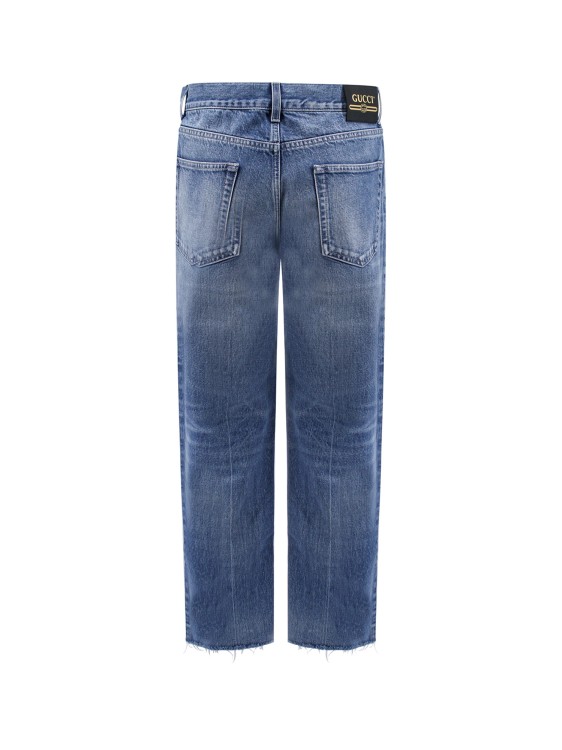 Shop Gucci Carrot Fit Cotton Jeans In Blue