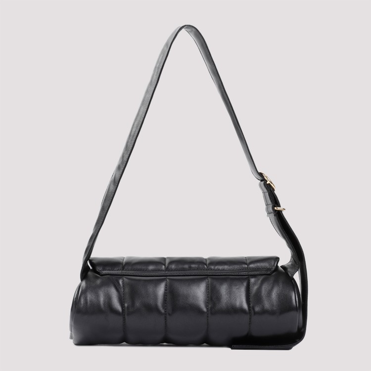 Shop Jil Sander Cannolo Black Nappa Leather Shoulder Bag