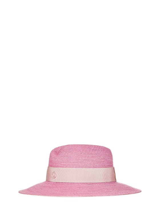 Shop Maison Michel Bubblegum Straw Fedora Hat In Pink