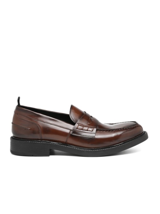 Alexander Hotto Leather Moccasin With Rubber Sole And Leather Welt In Black
