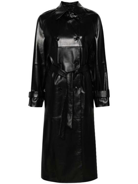 Shop Max Mara Trench Coat In Black