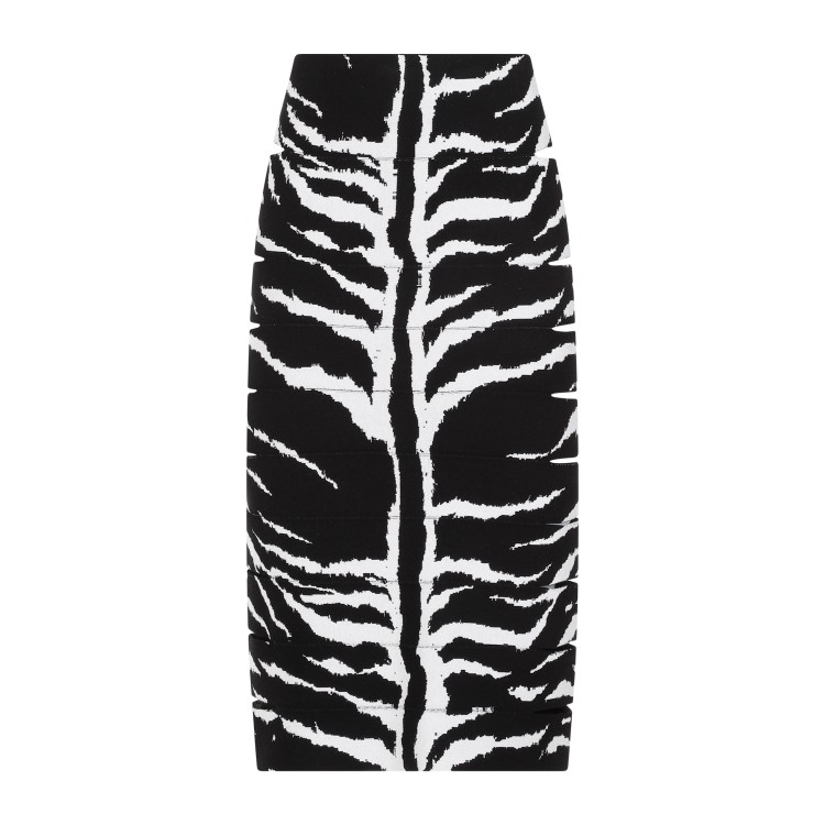 Alaïa Zebra White And Black Viscose Pencil Skirt
