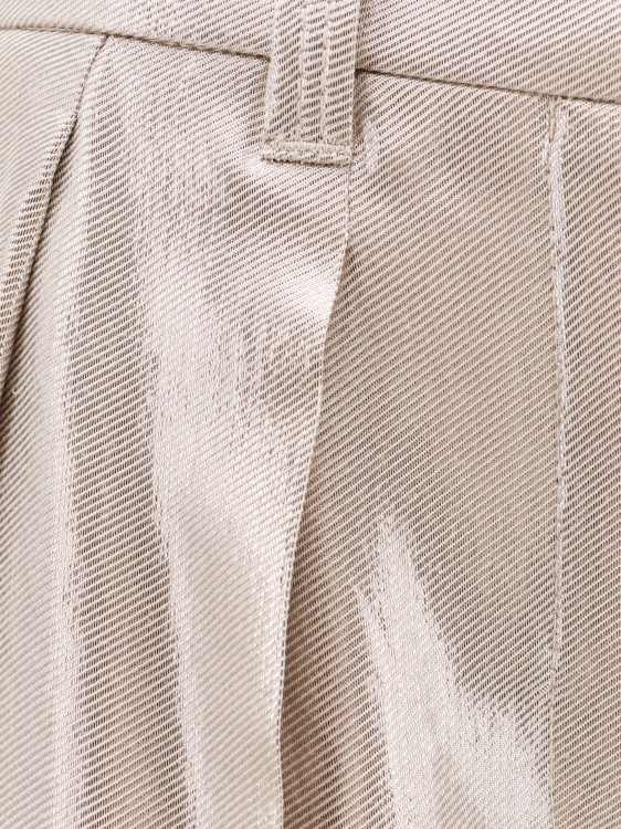 Shop Brunello Cucinelli Cotton Trouser With Laminated Effect In Neutrals