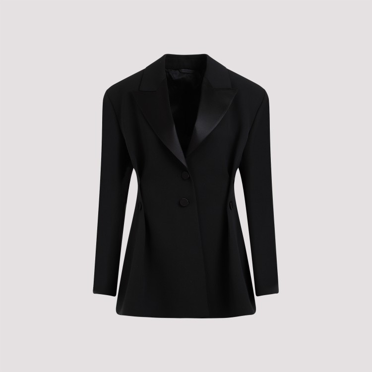 Givenchy Tricotine Wool Tuxedo Blazer In Black