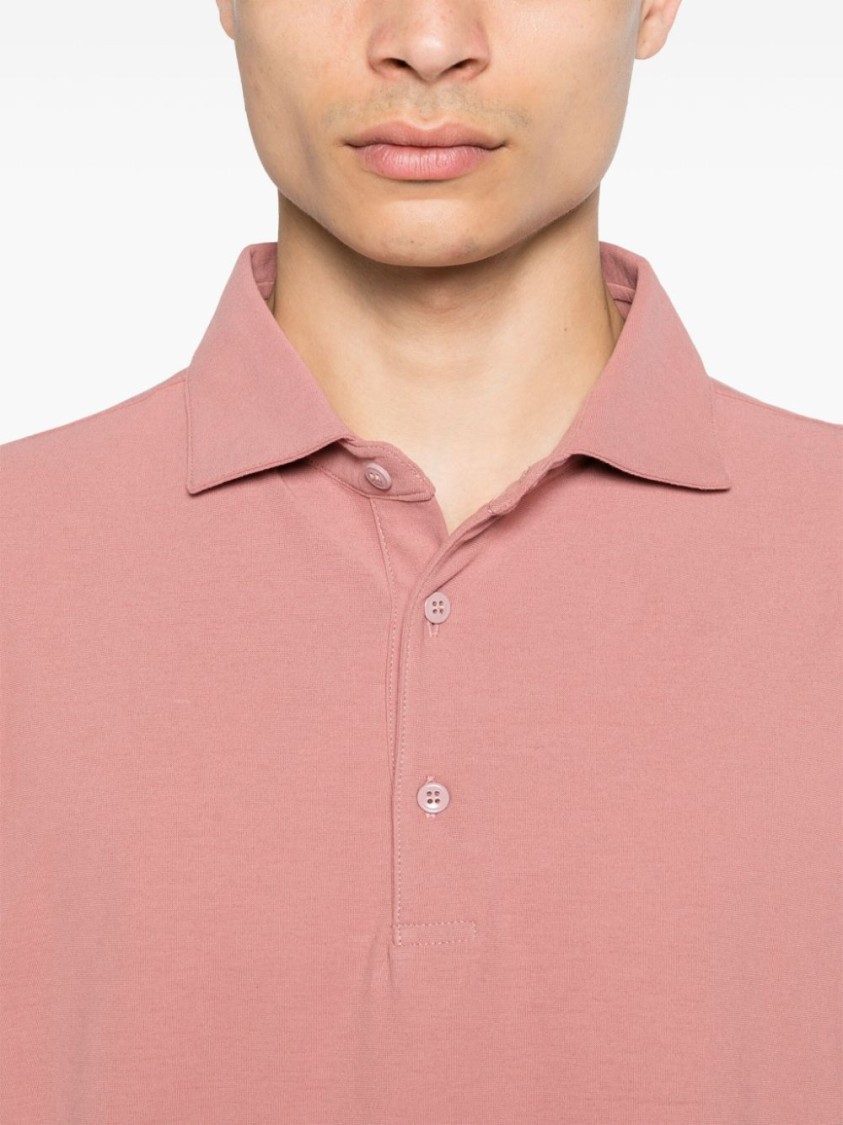 Shop Lardini Coral Pink Polo Shirt