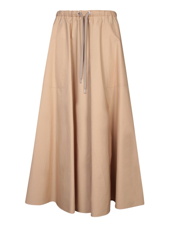 Shop Moncler Cotton Skirt In Brown