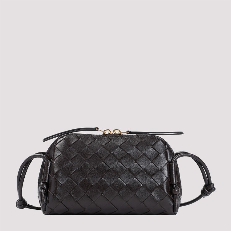 Bottega Veneta Concert Mini Intrecciato Leather Pouch In Black