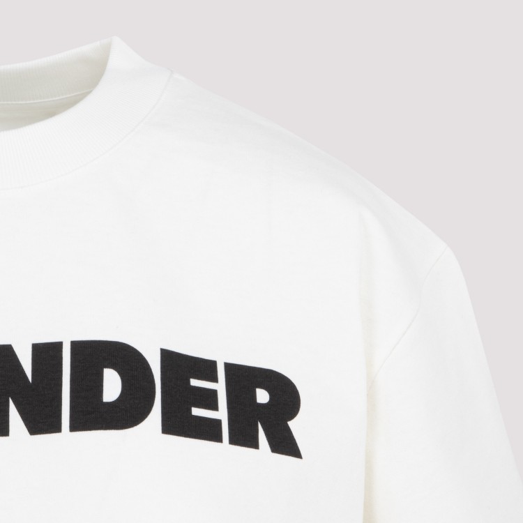 Shop Jil Sander Cream And Black Logo T-shirt In White