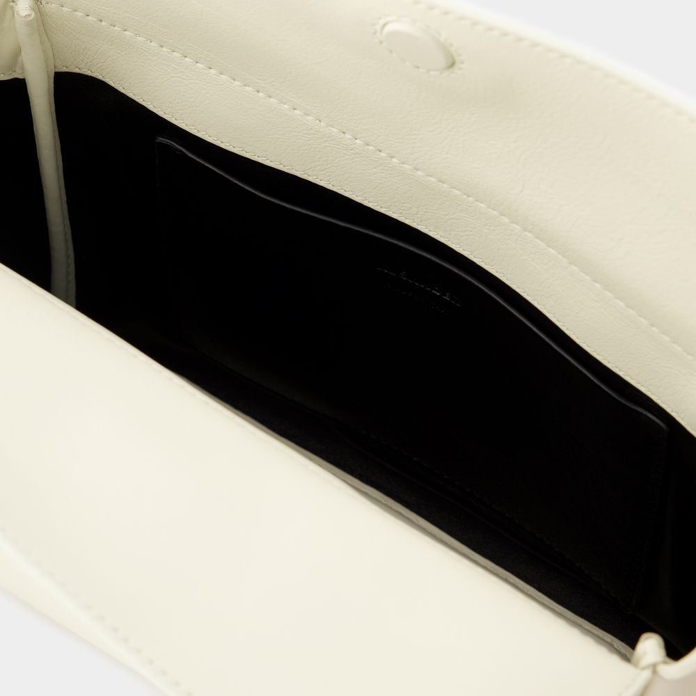 Jil Sander Flap Messenger Xs Crossbody - Leather - Beige In Neutrals