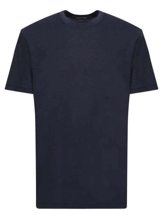 Shop Tom Ford Blue Lyocell T-shirt In Neutrals