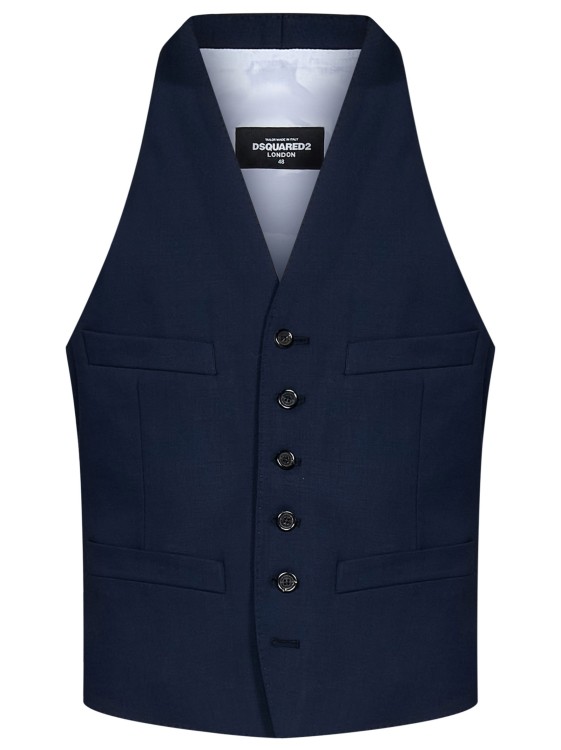 Shop Dsquared2 Navy Blue Wool 'london Suit' Suit In Black