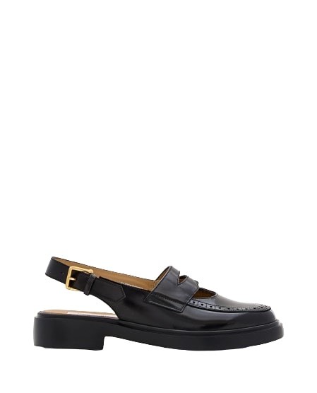 Shop Thom Browne Cut Out Slingback Penny Loafer In Black