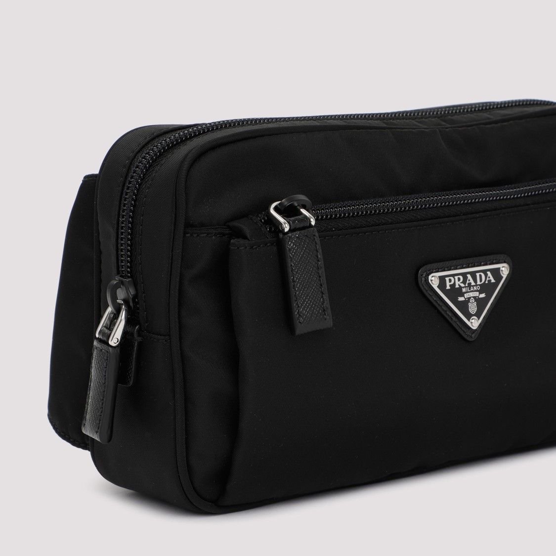 Prada Men's Re-nylon Bumbag In Black