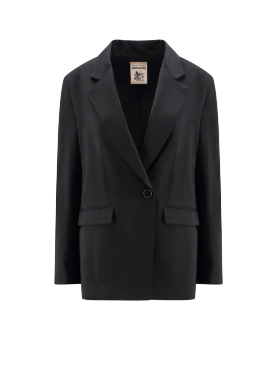 Shop Semi-couture Viscose Blazer In Black