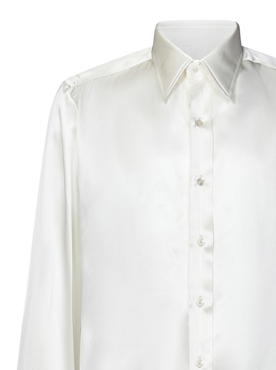 Shop Tom Ford Slim-fit Long-sleeved Shirt In White
