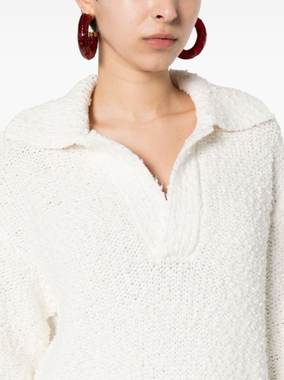 Shop Joseph Textured Knit Polo White Sweater