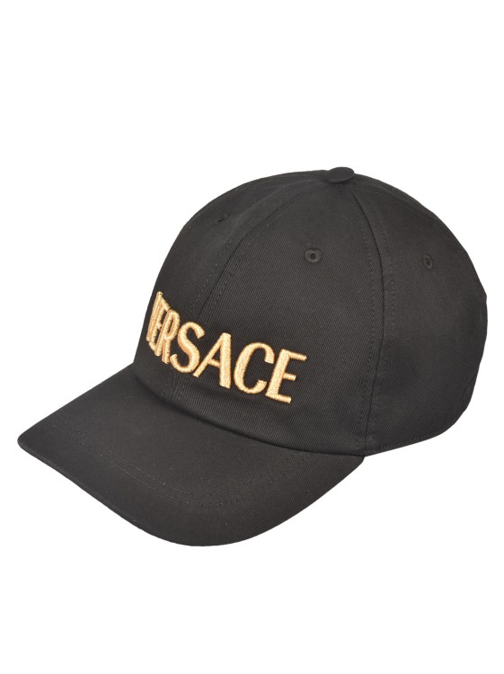 Shop Versace Embroidered-logo Cap In Black