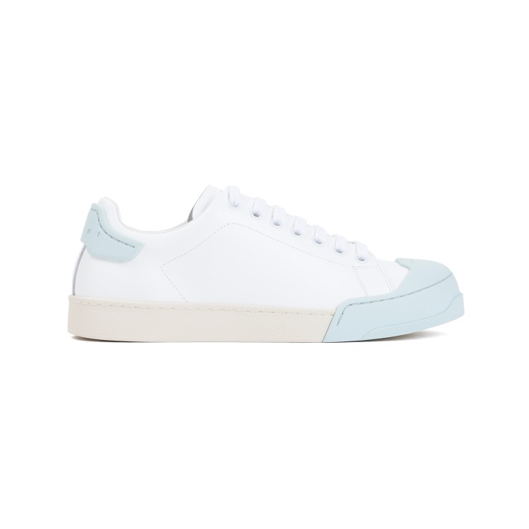 Shop Marni Dada Bumper White Light Blue Leather Sneakers