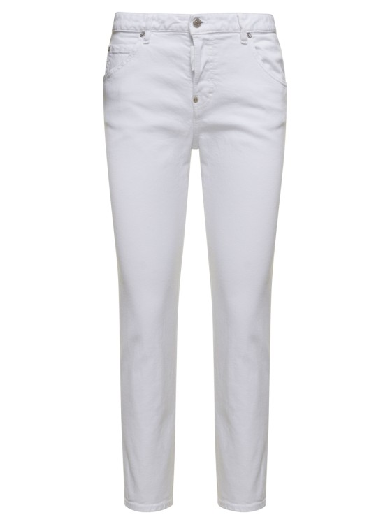 Dsquared2 Cool Girl' White Skinny Jeans In Stretch Cotton Denim