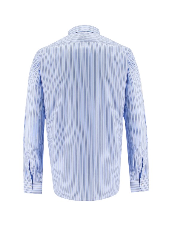 Shop Luigi Borrelli Light Blue Stripe Shirt
