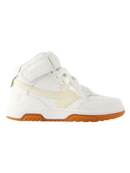OFF-WHITE OUT OF OFFICE MID TOP SNEAKERS - LEATHER - WHITE